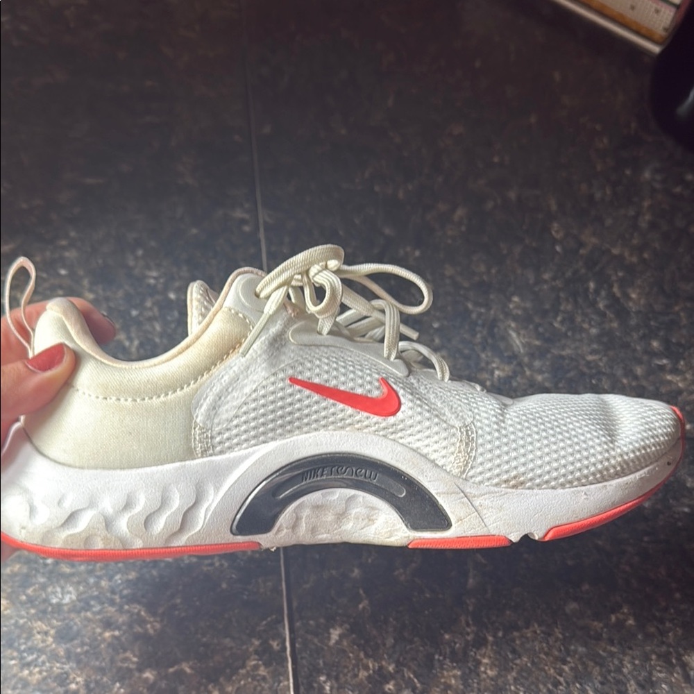 Nike White and Corsl Athletic Shoes